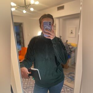 Offline by Aerie - Green Fleece Quarter Zip Sweatshirt